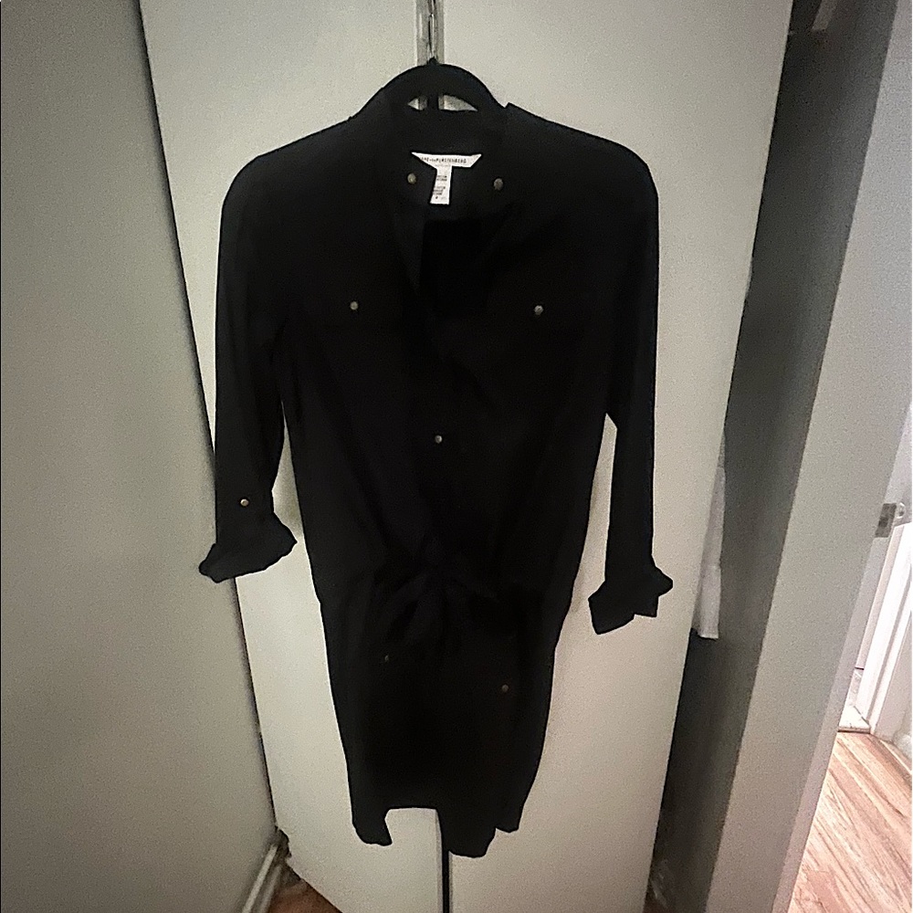 Diane von Furstenberg black utility mini dress